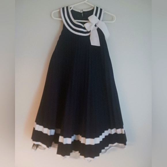 Bonnie Jean Other - Bonnie Jean Girl's Navy and White Fully Lined Pleated Dress. Size 5 🎃